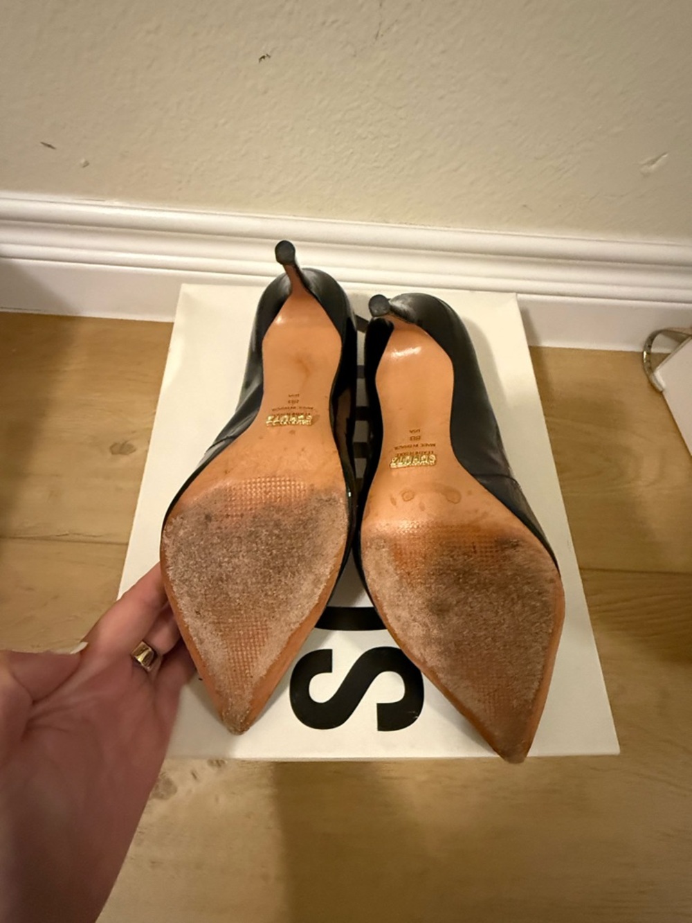 SCHUTZ Black Patent Pointed Toe Pumps 8 - Picture 2 of 8